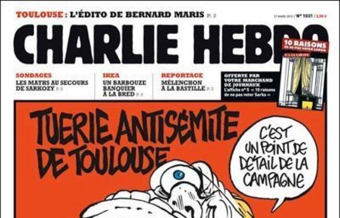 the founder of the National Front seen in ten drawings from “Charlie Hebdo”