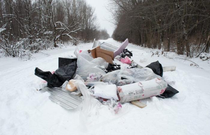 Waste loosely dumped on public roads