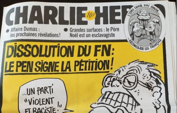 the founder of the National Front seen in ten drawings from “Charlie Hebdo”