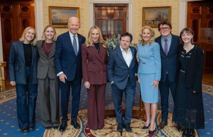 Michael J. Fox Shares Sweet Photo Surrounded by His Entire Family as He Receives Presidential Medal of Freedom: ‘Truly Humbled’