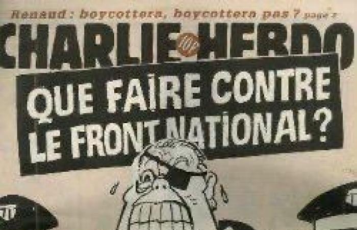 the founder of the National Front seen in ten drawings from “Charlie Hebdo”