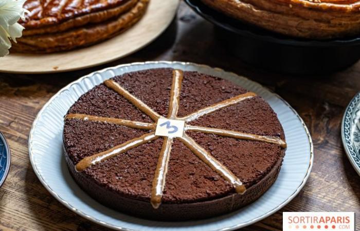 The exceptional matcha tart from Pâtisserie les 3 chocolats as a Galette des Rois