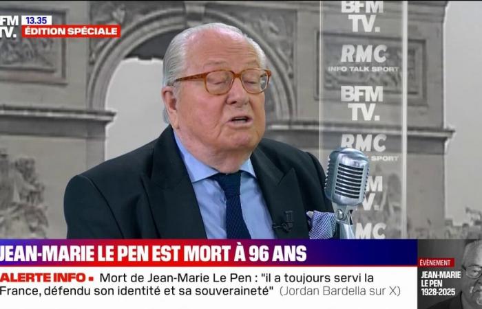 the words of Jean-Marie Le Pen during one of his last interviews on BFMTV and RMC