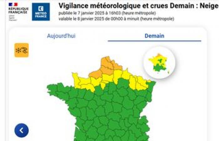 Snowfall expected Wednesday in northern France, Paris possibly affected