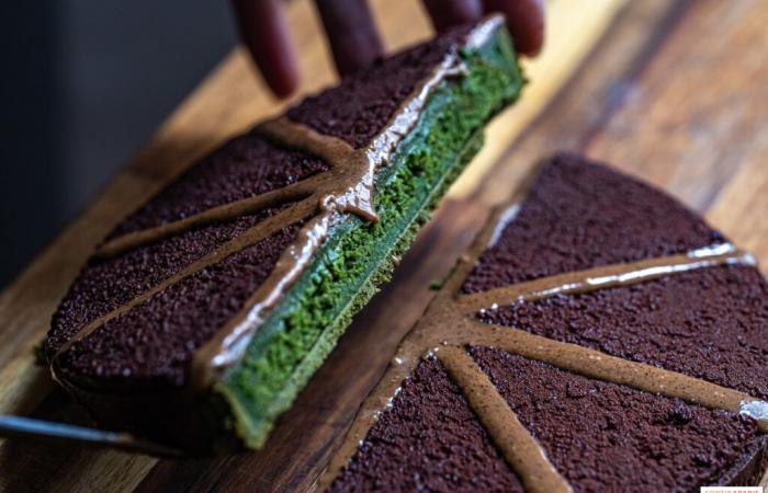 The exceptional matcha tart from Pâtisserie les 3 chocolats as a Galette des Rois