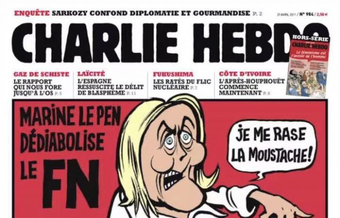 the founder of the National Front seen in ten drawings from “Charlie Hebdo”