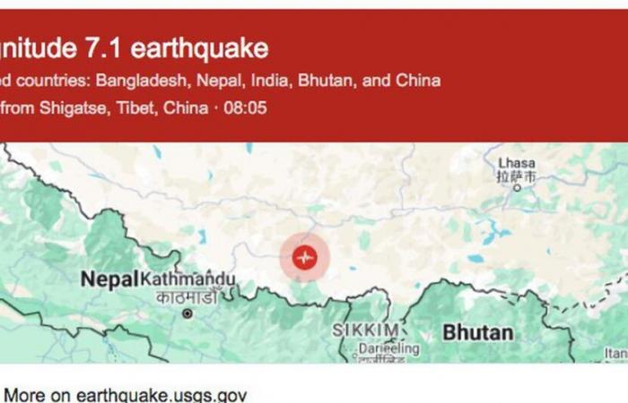 Tibet suffered a 7.1 magnitude earthquake and the slopes of Mount Everest shook