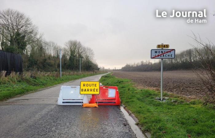 Access to Departmental Road 145 between Monchy and Quivières due to collapse