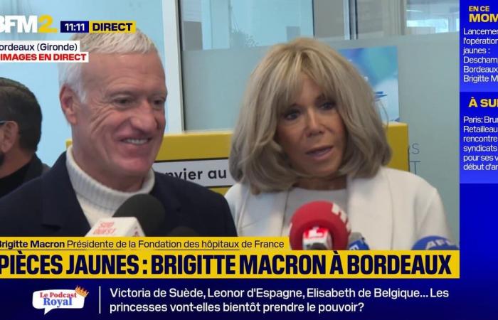 Brigitte Macron reacts to the departure of Didier Deschamps