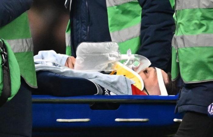 concern for Bentancur (Tottenham), taken out on a stretcher after ten minutes on the ground