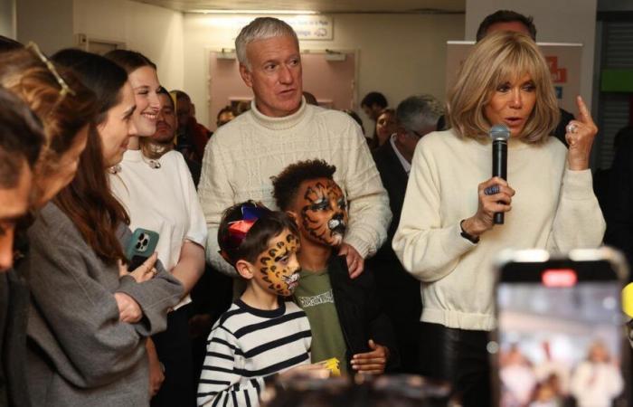 Didier Deschamps and Brigitte Macron on the front line