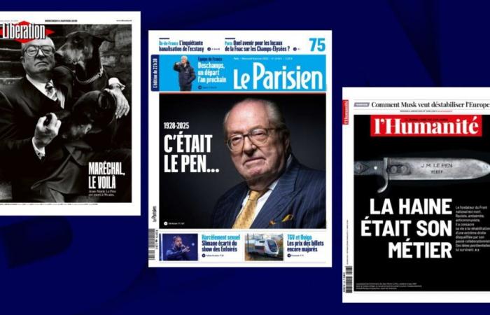 “Hate”, “racist”, “monument”… The front pages of the press after the death of Jean-Marie Le Pen