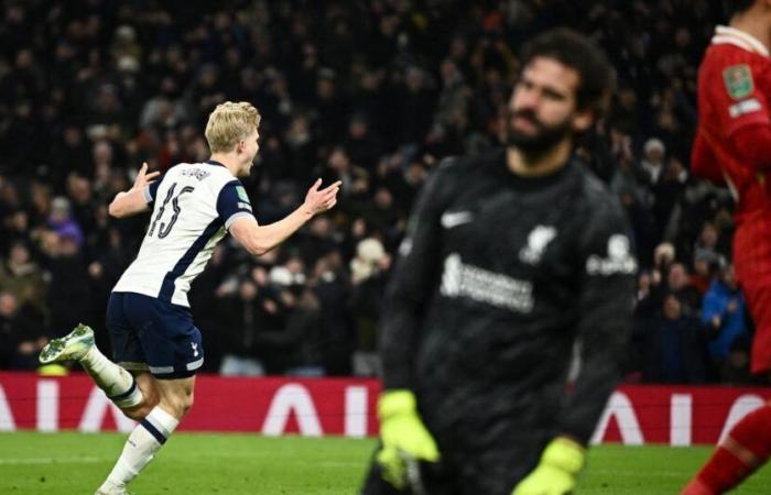 Liverpool fell to Tottenham in the semi-final first leg, their second defeat of the season