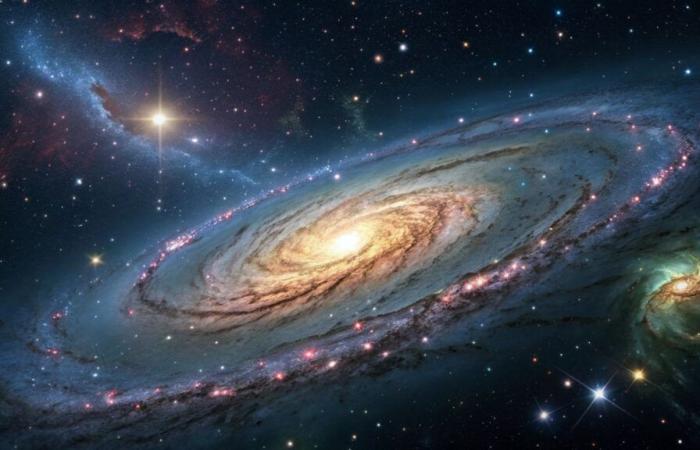 Discovery of a giant spiral galaxy in the young Universe ????