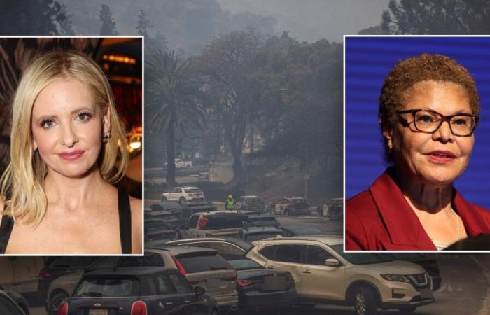 Palisades Fire: Sarah Michelle Gellar leads stars blasting LA mayor as gridlock cripples evacuations