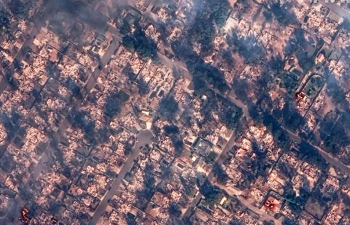 Before and after images show the extent of wildfire damage around Los Angeles