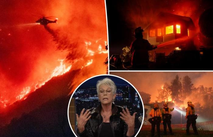 Jamie Lee Curtis fights back tears over California wildfires on ‘Tonight Show’