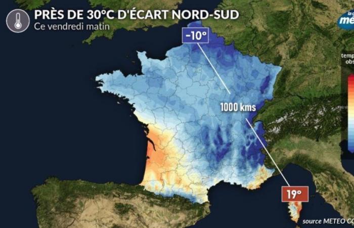 -10°C in Pas-de-Calais and almost 20°C in Corsica: why 30°C difference in France?