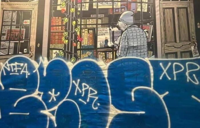 The mural of Paul, hero of Quebec cartoonist Michel Rabagliati, vandalized in Montreal