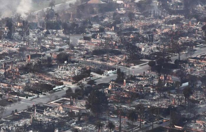 seen from the sky, the Pacific Palisades neighborhood is completely “burned”