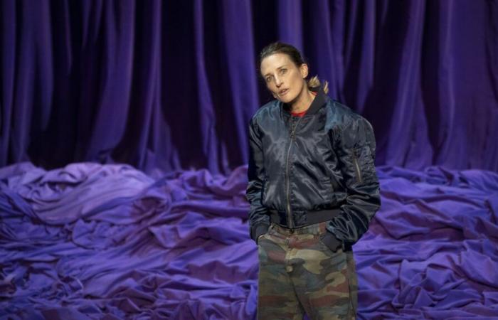 Camille Cottin in the theater as a Nazi great-granddaughter undergoing gender transition