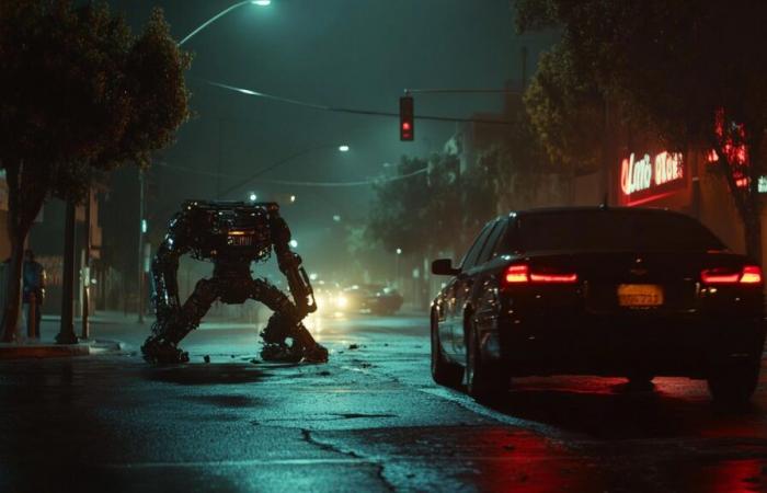 Los Angeles was the scene of a scene worthy of a sci-fi film: a robotaxi collided with a delivery robot