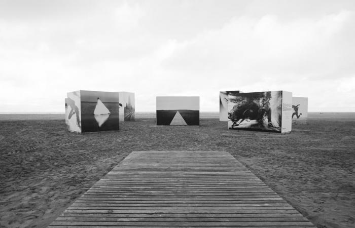 Dominique Issermann exposed on the beach of Deauville