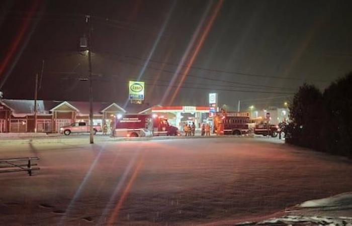 Fire in a gas station building in Stanstead