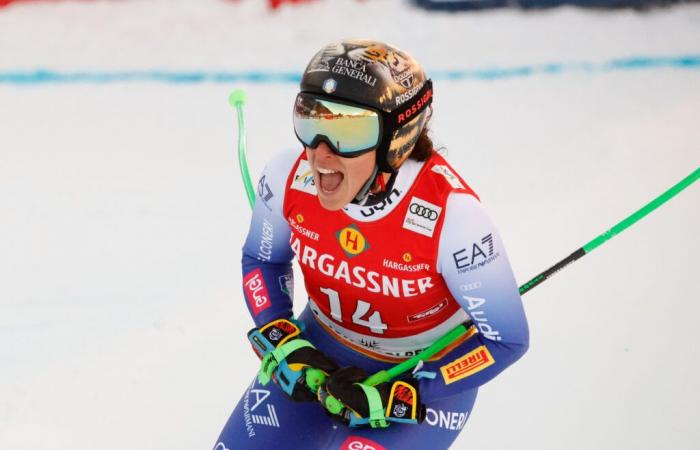 ‘Finally, I made it’: Brignone wins nerve-shredding first Downhill title as Vonn stuns World