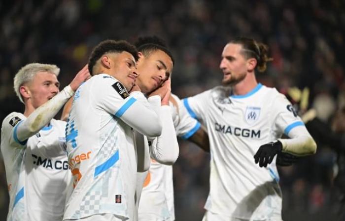 OM master Rennes and consolidate their second place