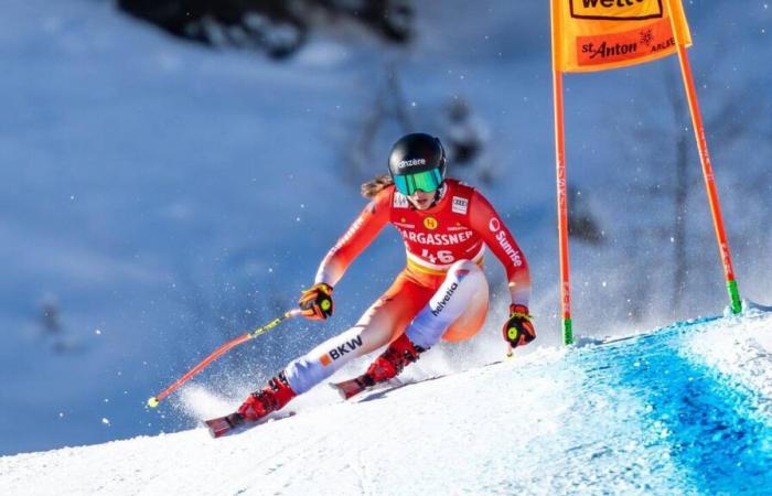 Valaisanne Malorie Blanc takes her first downhill podium in Sankt Anton, just behind Federica Brignone