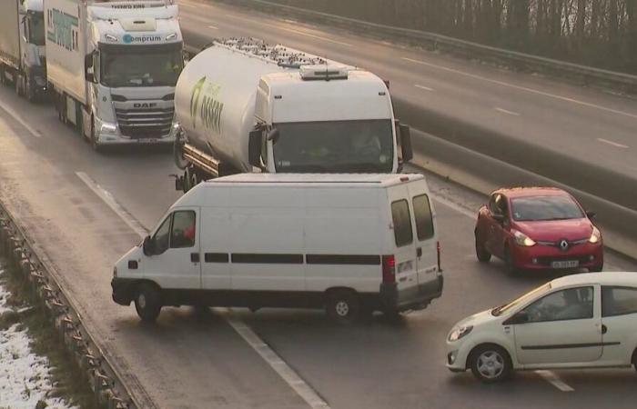 ice causing pileups on the Lille-Dunkirk motorway