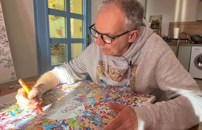 VIDEO. “Everything is improvised!” Plumber by profession, he draws very colorful works of art