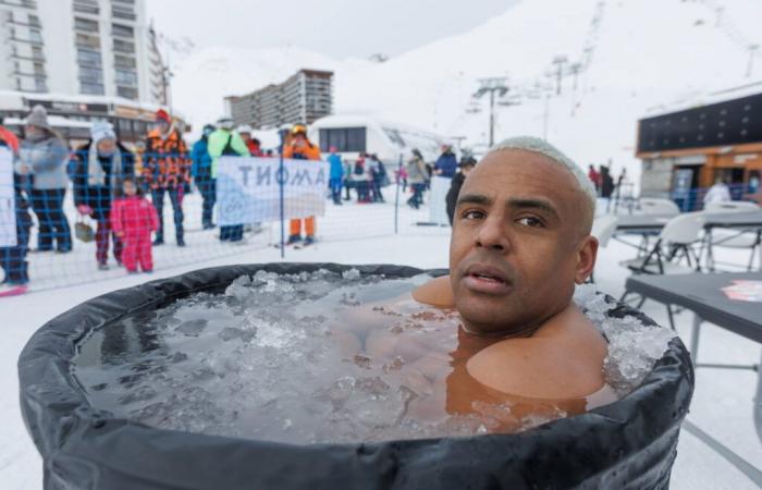 100 km barefoot in the snow: André Belibi aims for a new world record