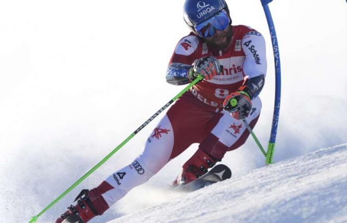 Swiss star Odermatt only third in first run of World Cup giant slalom led by teammate Meillard