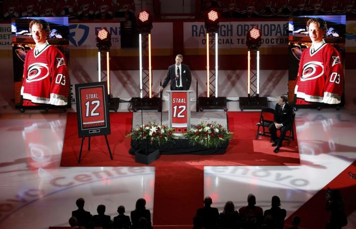 Hurricanes honor Eric Staal by retiring his number 12 jersey