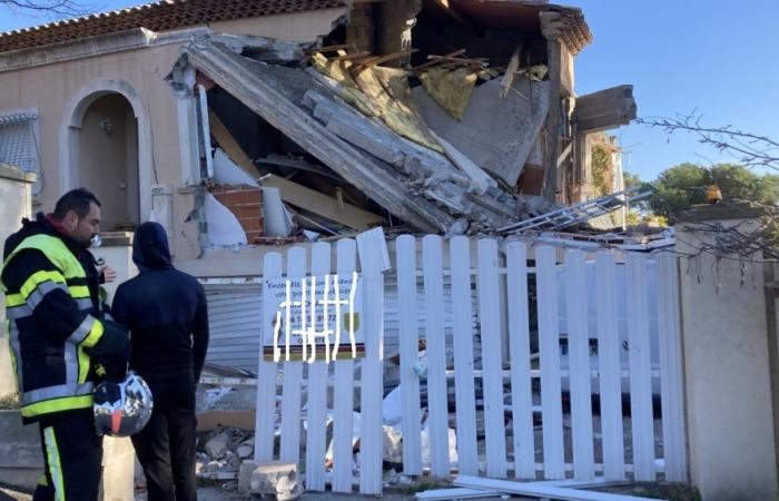 A house largely blown away by an explosion this Sunday in Carry-le-Rouet