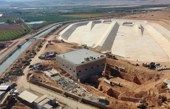 Nador: the new irrigation system of the Garet plain seen from the sky