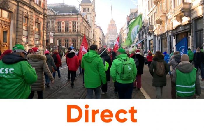 National strike: the procession of demonstrators is on the march in Brussels, all flights departing from Charleroi canceled from midday