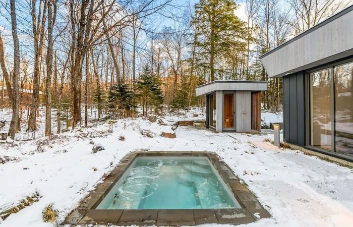 A design masterpiece surrounded by nature created by the firm MUUK Architecture for sale for $1,999,000 in Eastman