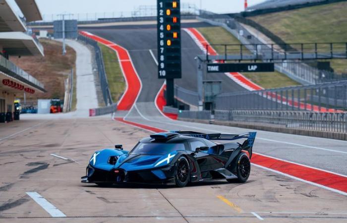 The Bugatti Bolide on track at the Circuit of the Americas