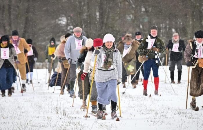 On century-old skis and fresh snow