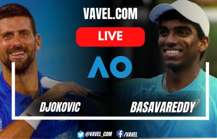 Djokovic vs Basavareddy LIVE Score Updates (1-1) | January 13, 2025