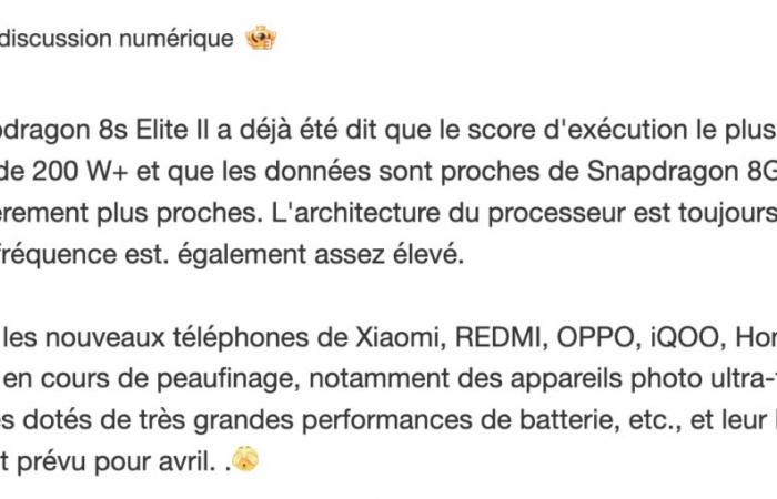 Snapdragon 8s Elite: here is the performance of Qualcomm’s next chip