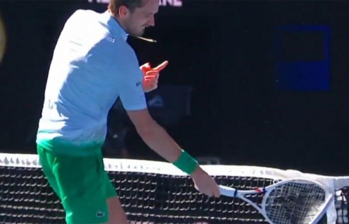 He destroys his racket… and a camera: Daniil Medvedev loses his temper in the middle of a match at the Australian Open