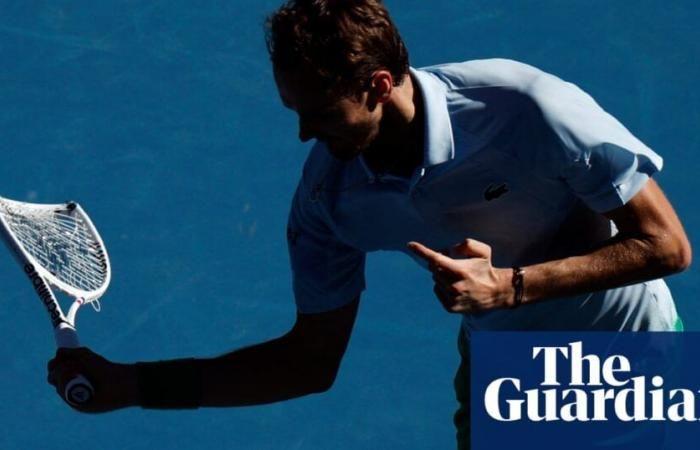 Daniil Medvedev smashes net camera in five-set victory at Australian Open