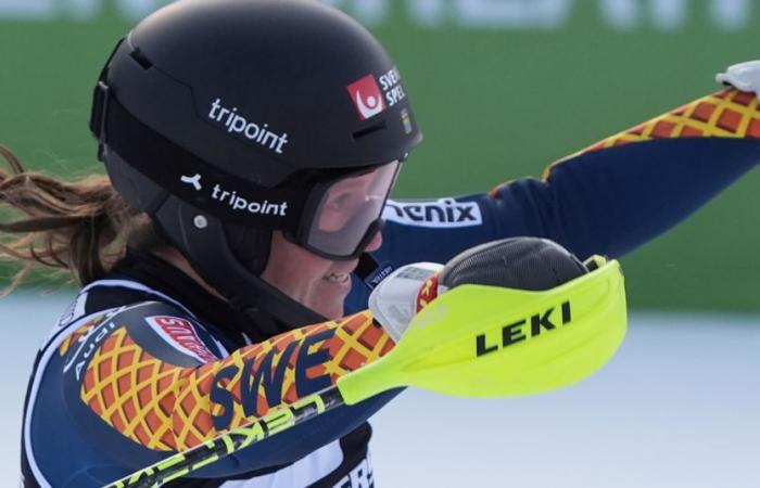 Sara Hector third in the slalom in the World Cup competition in Flachau