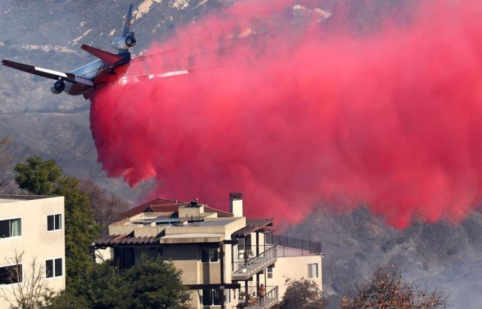 what is this pink chemical used to delay the spread of fire?