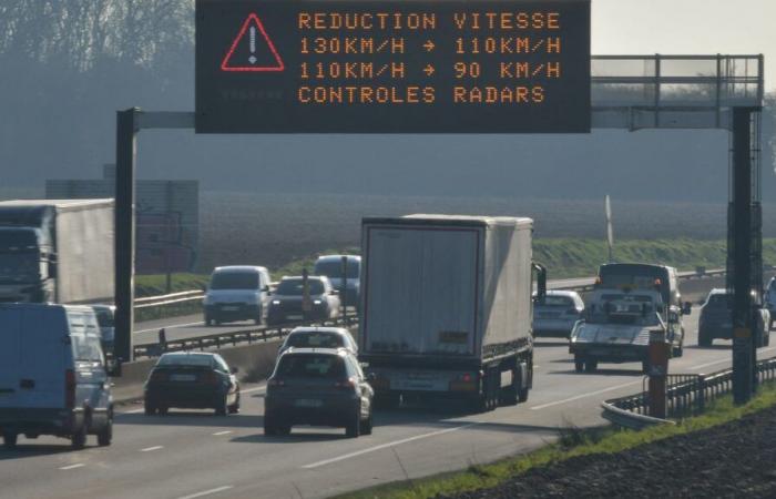 reduced speed of 20 km/h in the North, Pas-de-Calais and Oise