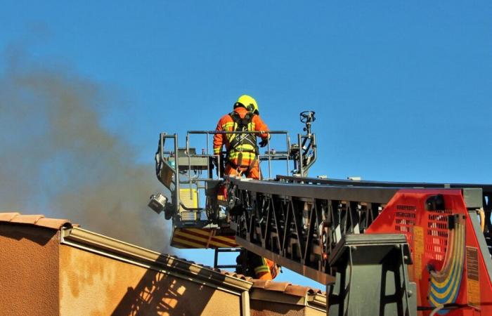 A father and his disabled son evacuated from a burning house in Gers